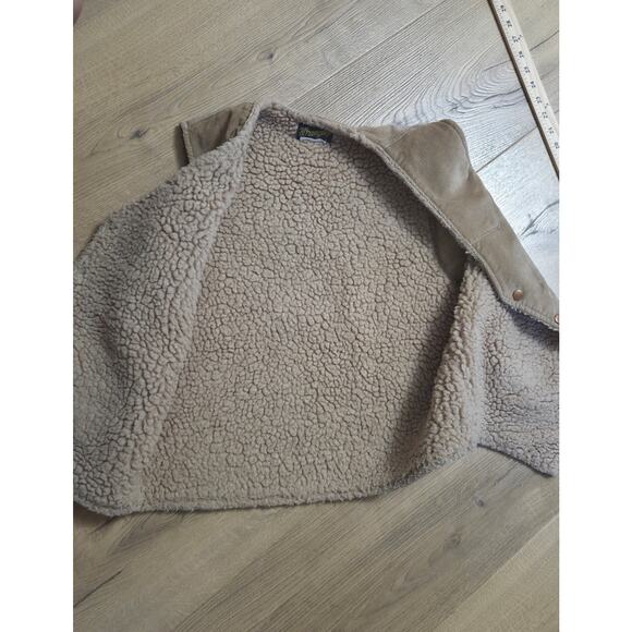 Vtg 70s 80s Sherpa Lined Snap Cordoroy Hippie Boho Festival Vest 41 Medium - Picture 2 of 7
